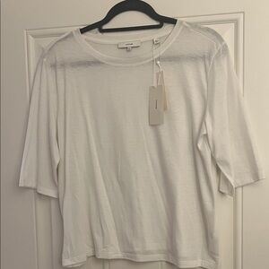 NWT Vince Classic White Short Sleeve Top. Size XL
